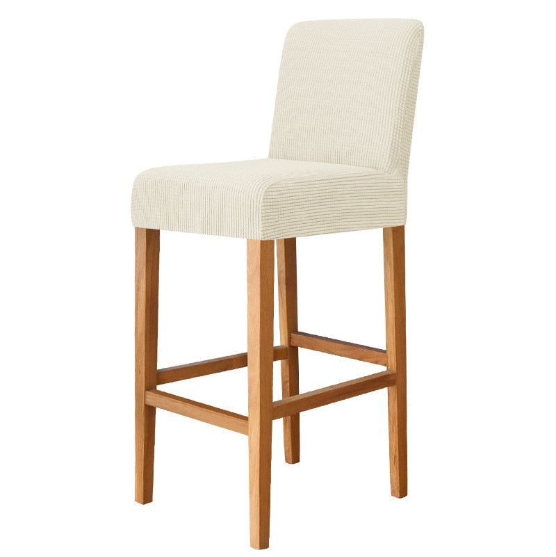 Light Beige Square Bar Stool Cover