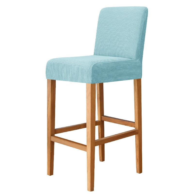 Sky Blue Square Bar Stool Cover