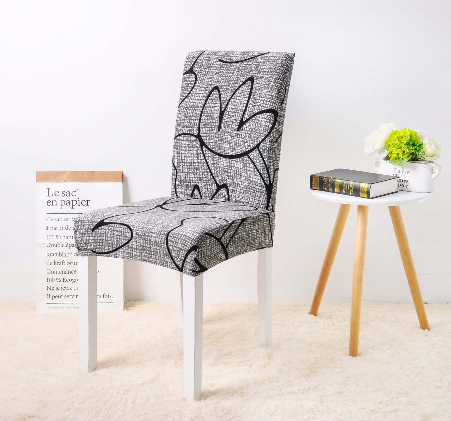 Shayla Line Art Chair Cover