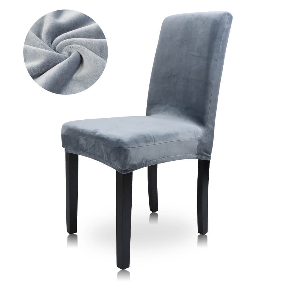 Gray Velvet Chair Cover