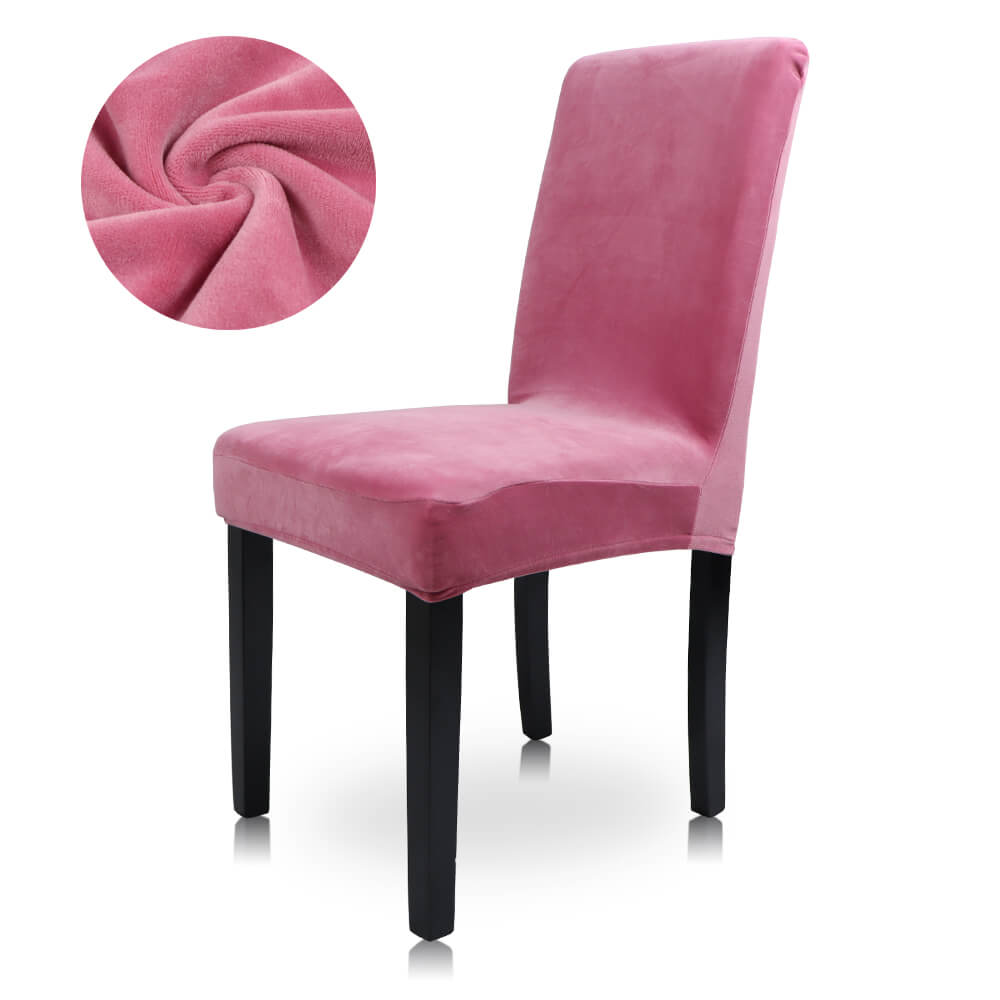 Light Pink Velvet Chair Cover