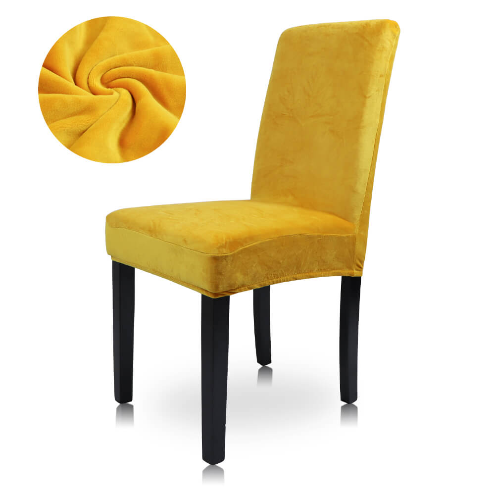 Yellow Velvet Chair Cover