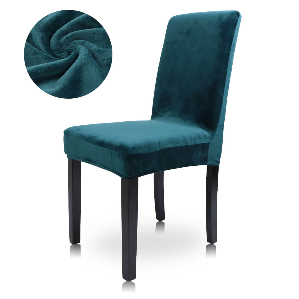 Peacock Velvet Chair Cover
