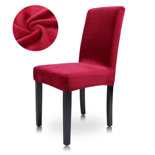 Wine Velvet Chair Cover