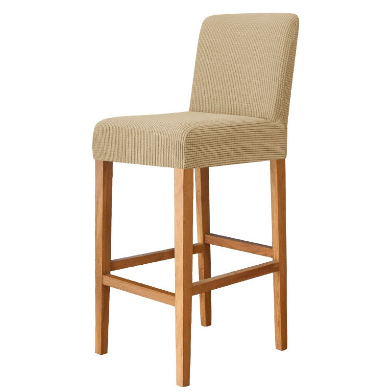 Beige Square Bar Stool Cover