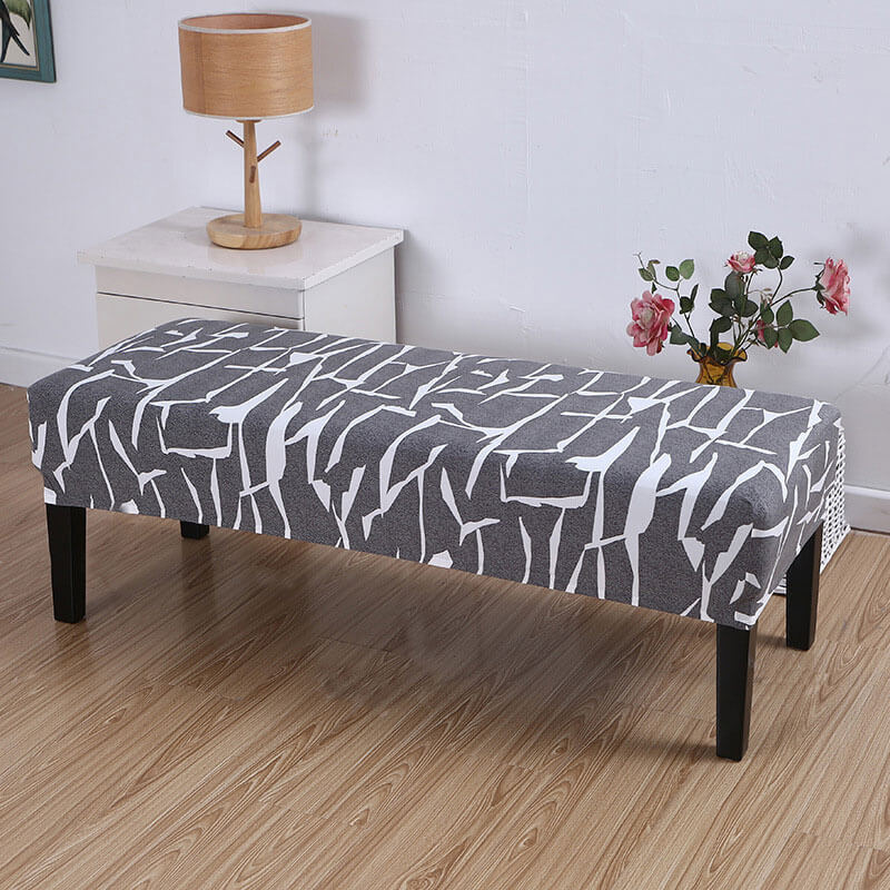 Anil Abstract Gray Bench Cover