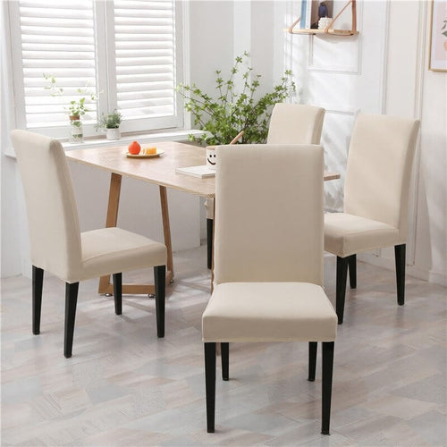 Solid Cream Chair Cover