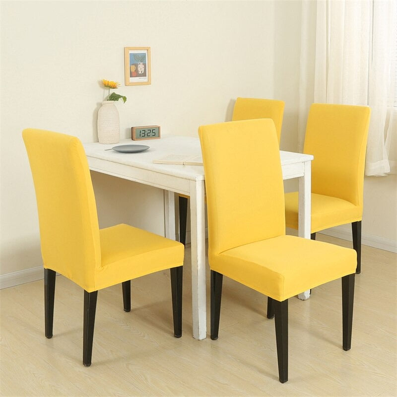 Solid Candy Yellow Chair Cover