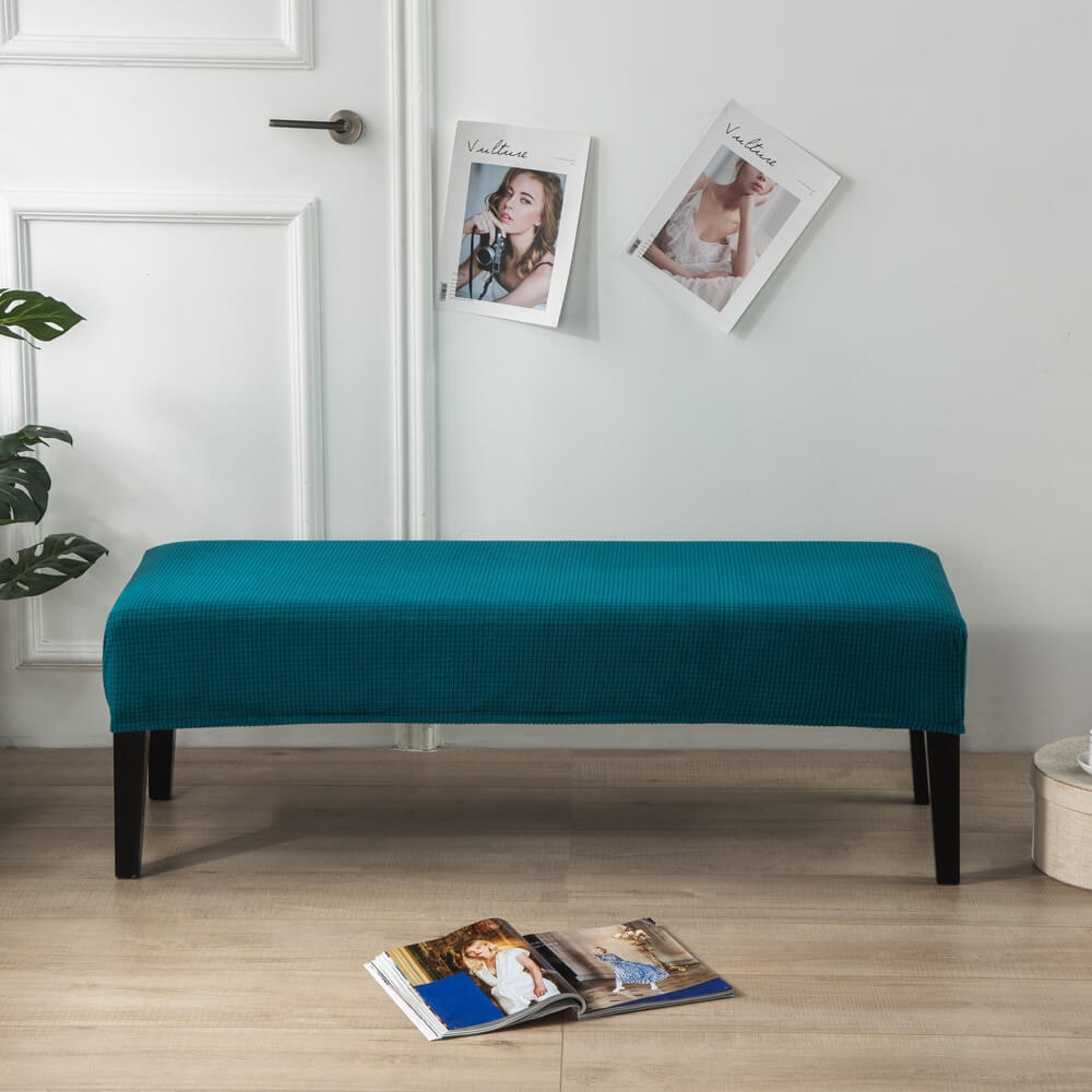 Solid Peacock Blue Bench Cover