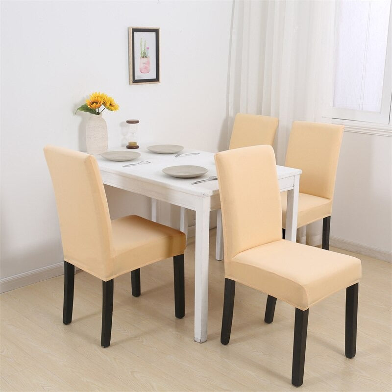 Solid Beige Chair Cover