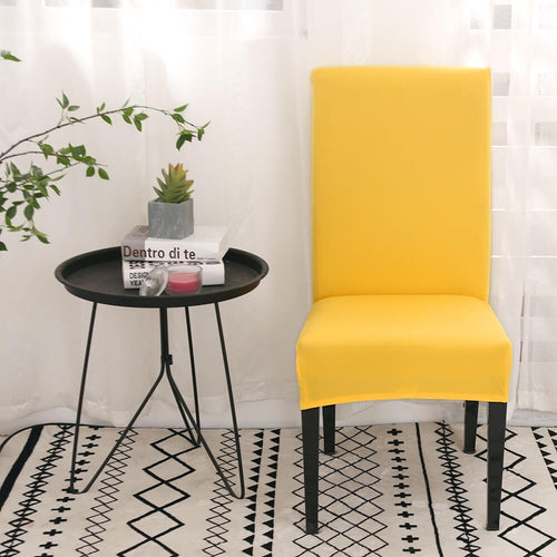 Solid Candy Yellow Chair Cover