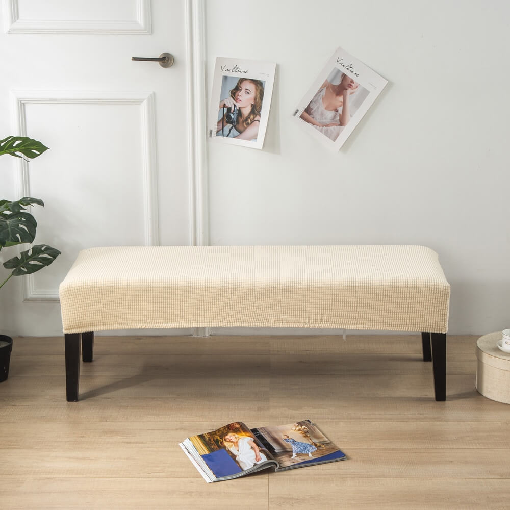 Solid Deep Beige Bench Cover