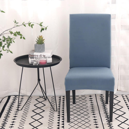 Solid Blue-Gray Chair Cover