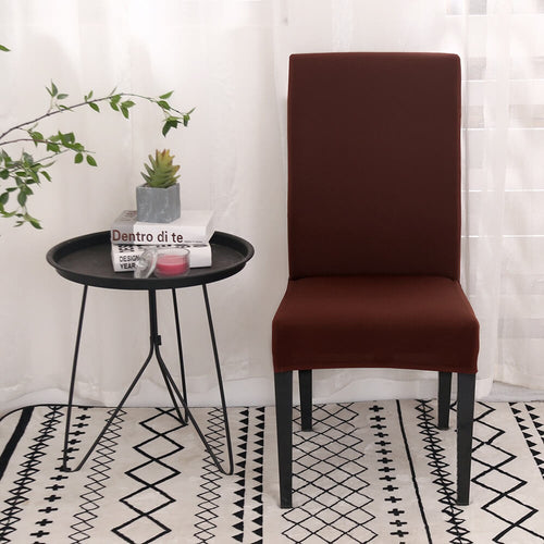 Solid Light Coffee Chair Cover