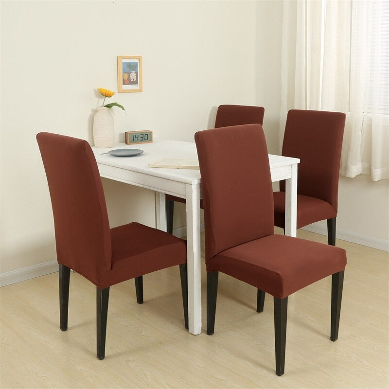 Solid Light Coffee Chair Cover